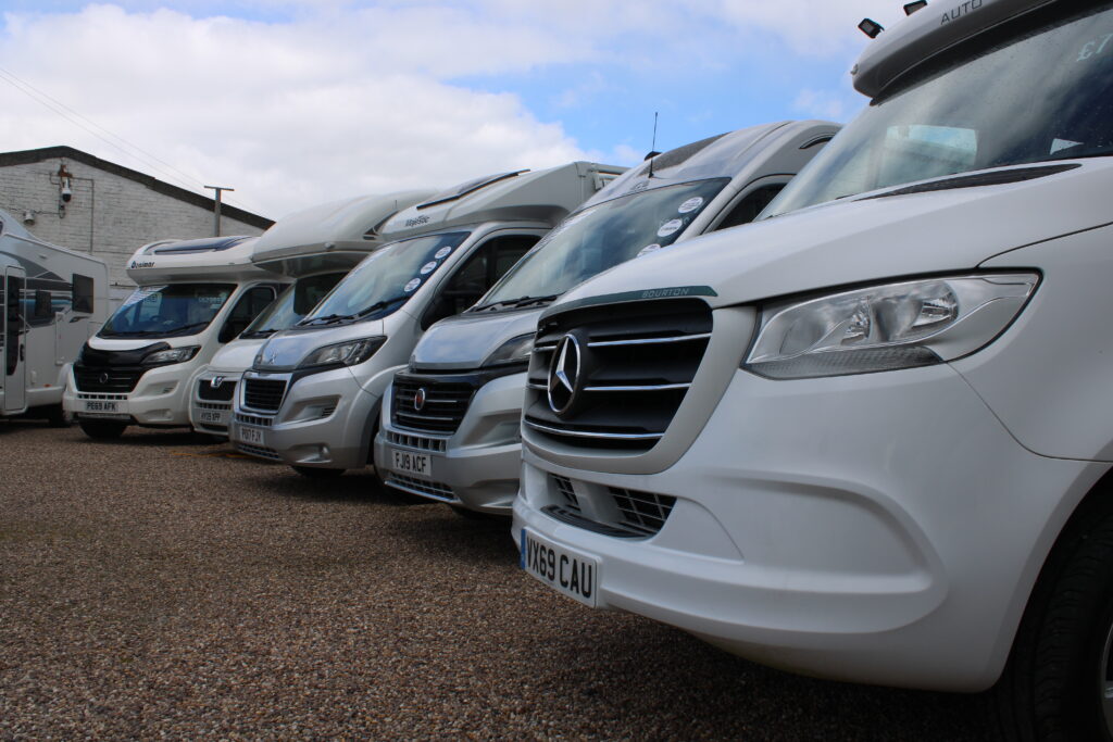 Closeup Of Used Motorhome Lineup 1 Scaled